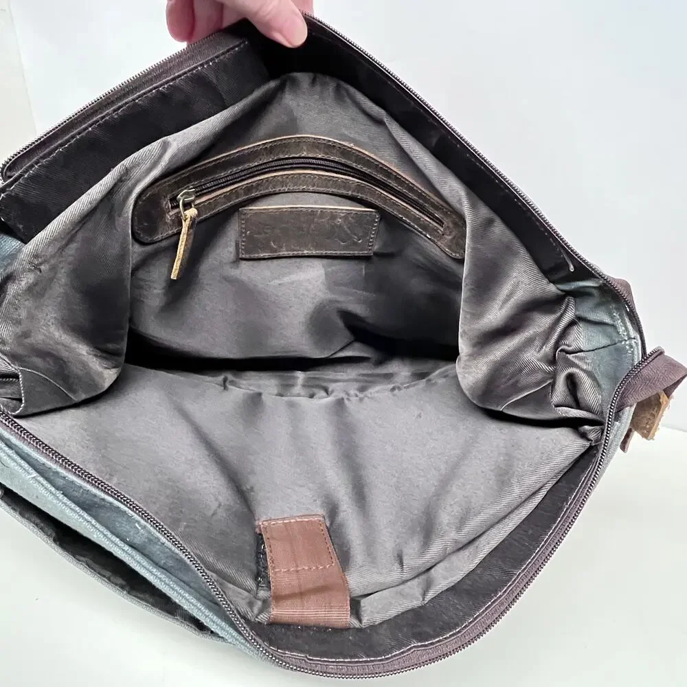 Devil Hunter Vintage Style Messenger Bag Briefcase Canvas and Leather